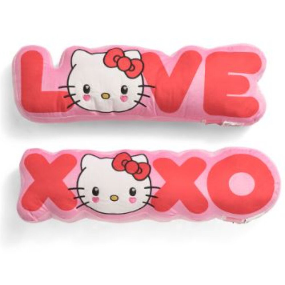 Hello Kitty Set Of 2 Love And Xoxo Pillows - NWT + FREE GIFT
